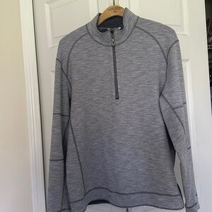Tommy Bahama Quarter zip reversible Heathered Blue gray  Sweatshirt/Sweater